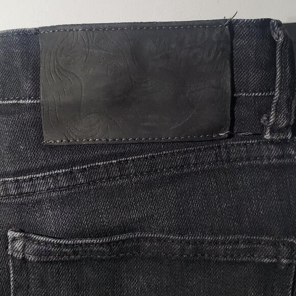 Naked & Famous Skinny Guy Jeans 31W -Painted- Destroyed-- Japanese raw denim - Picture 9 of 16